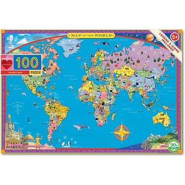 World Map 100 Pcs