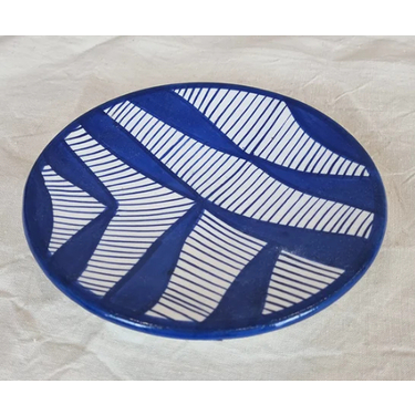 Small Blue Palms Plate