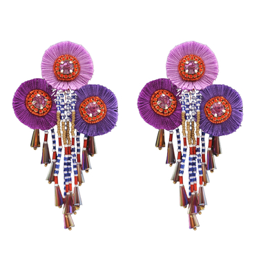 Earrings Round Purple