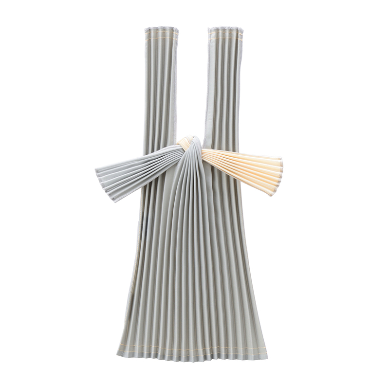 Tote Bag Pleated Silver/beige