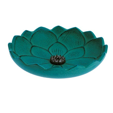 Incense Burner Lotus Flower Turquoise