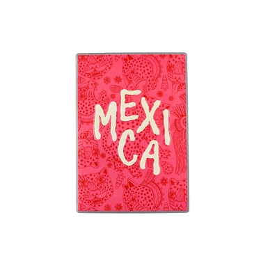 Pink Mexica metal postcard